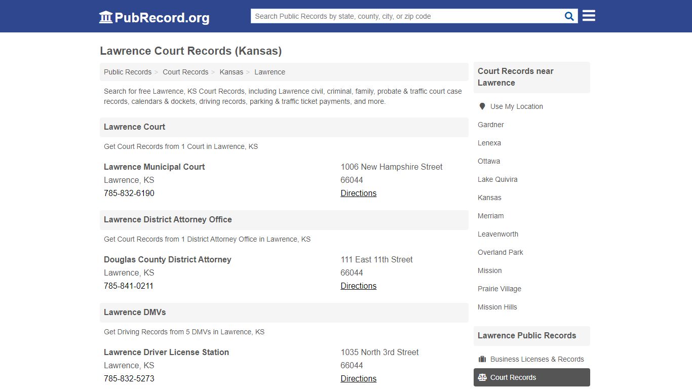 Free Lawrence Court Records (Kansas Court Records) - PubRecord.org