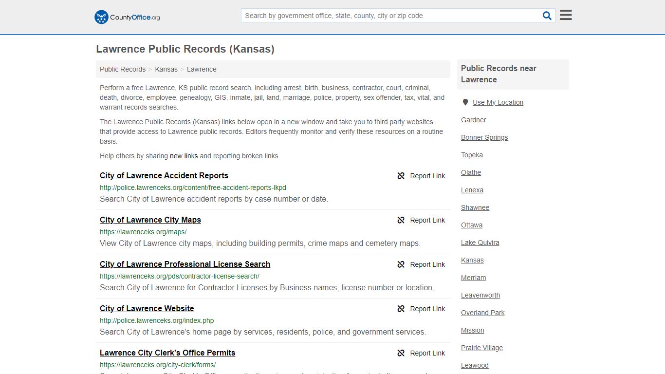 Public Records - Lawrence, KS (Business, Criminal, GIS, Property ...